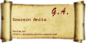 Goszein Anita névjegykártya